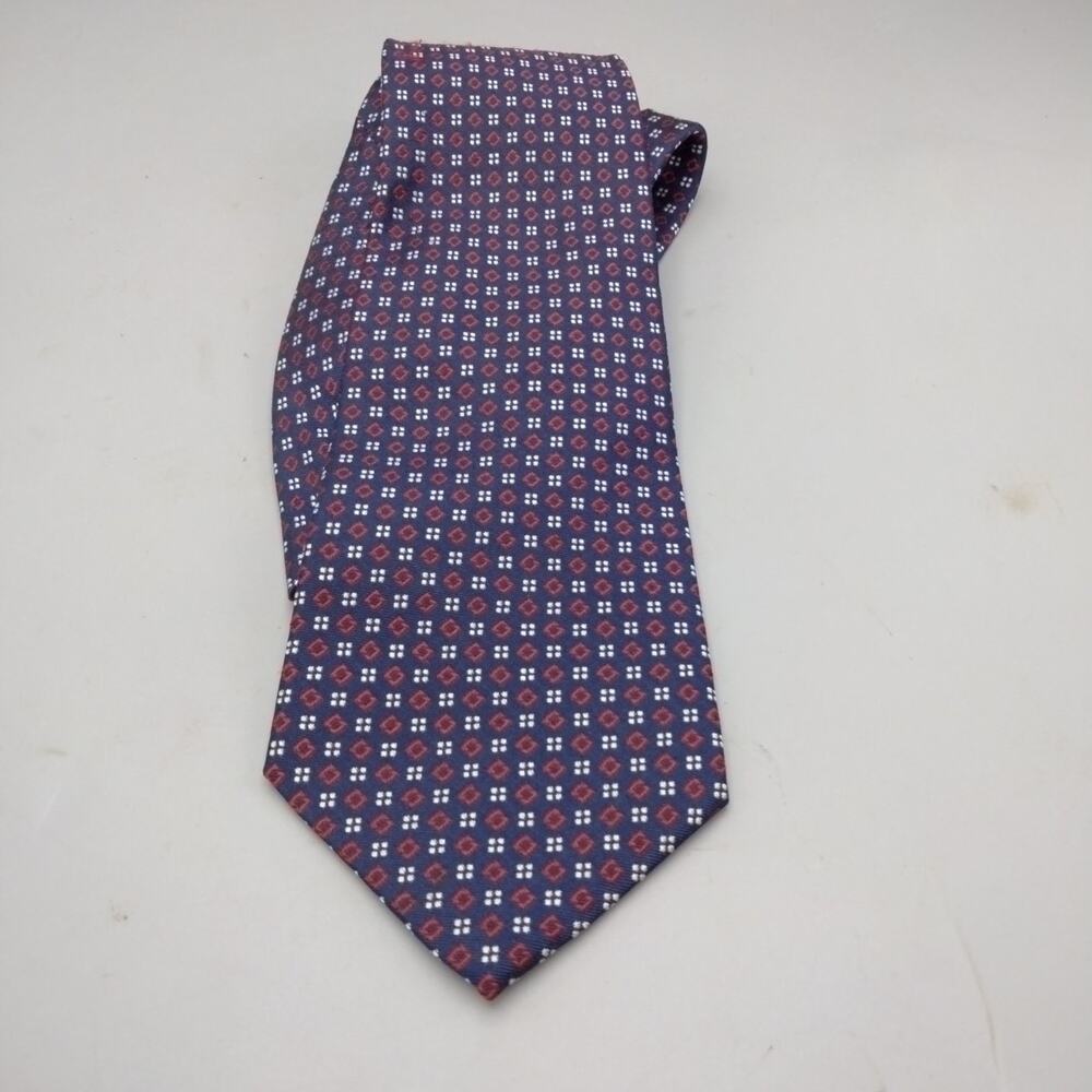 RALPH LAUREN MENS TIE NAVY BLUE WITH RED 4 X 59